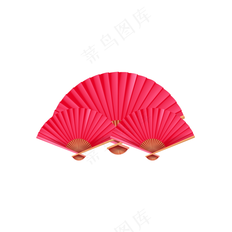 红色春节扇子ai矢量模版下载