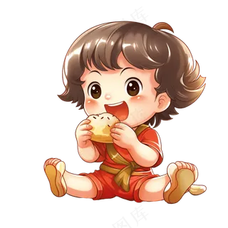 小年民俗吃糖瓜粘福娃儿童吃糖瓜年俗场景