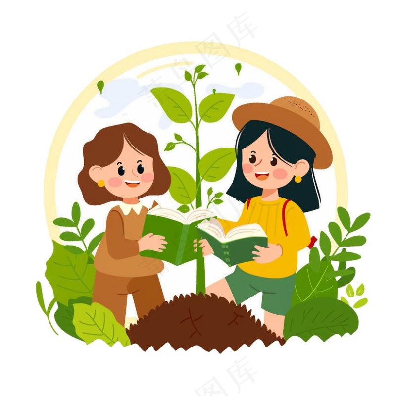 世界地球保护环境绿色卡通插画免抠