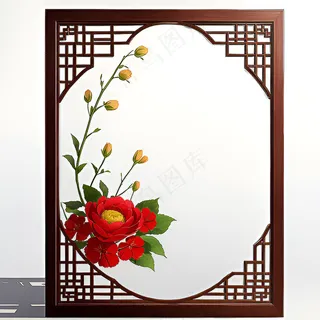 红色AI生成中国风框架素材4 红色AI生成中国风框架素材4