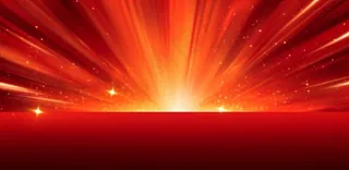 红色喜庆线条曲线科技风粒子流光特效红色展板背景