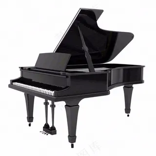 钢琴黑白乐器音乐免抠