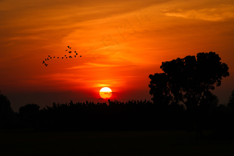 夕阳晚霞图片