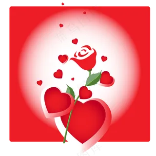 红色情人节贺卡封面矢量AI素材