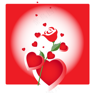 红色情人节贺卡封面矢量AI素材
