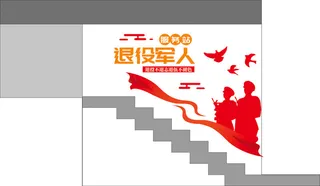 退役军人楼梯文化墙