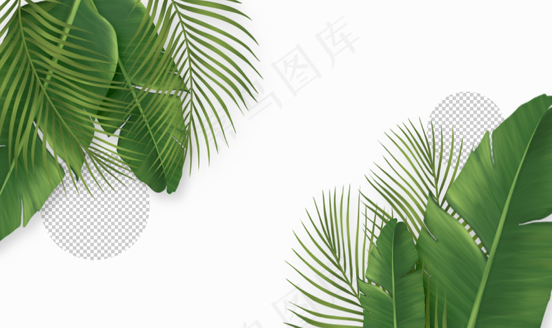 绿色树叶背景电商详情页背景psd模版下载