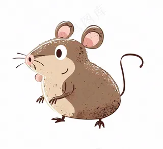老鼠十二生肖动物卡通插画免抠