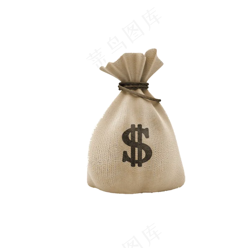 免扣金钱图标的袋子
