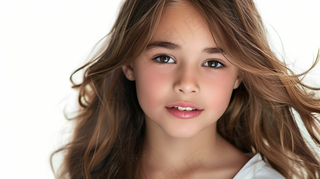 欧美儿童女孩金发人像摄影图