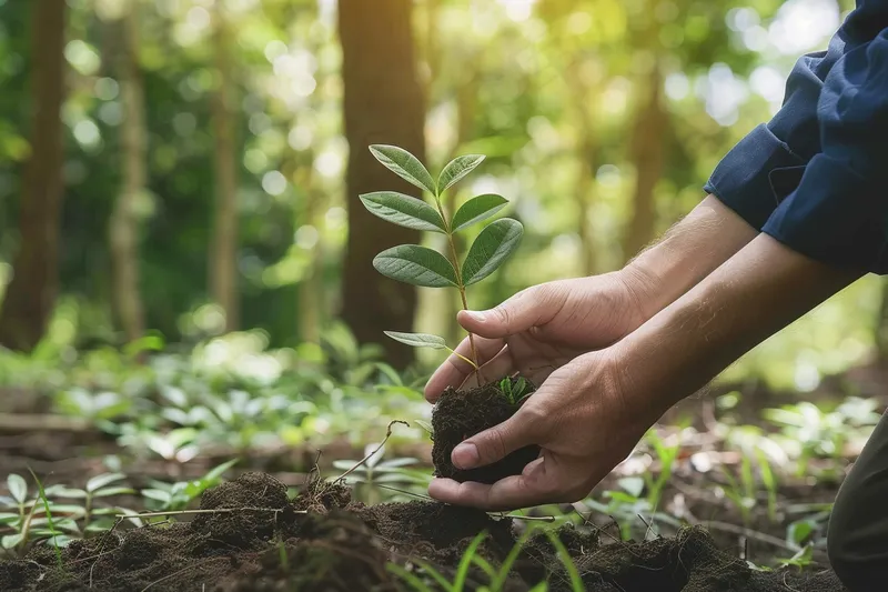 植树树苗保护环境摄影图(4032x2688)