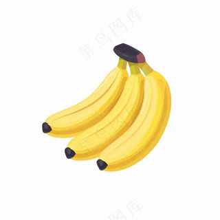 香蕉黄色水果卡通插画免抠
