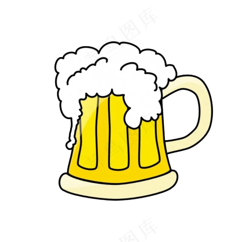 免抠冒泡卡通啤酒