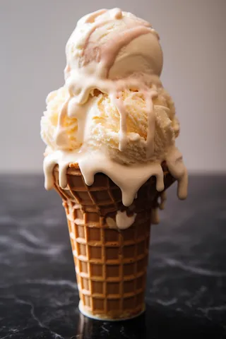 夏日冰淇淋清凉蛋筒甜点摄影图