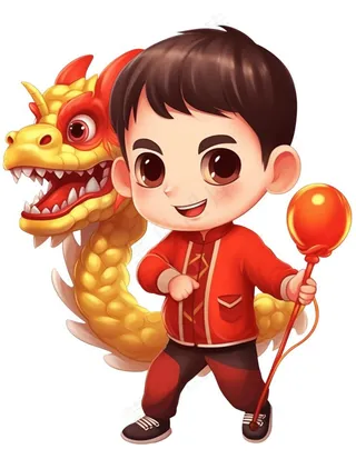 传统舞龙喜庆形象