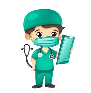 医生手术服看诊劳动卡通插画免抠
