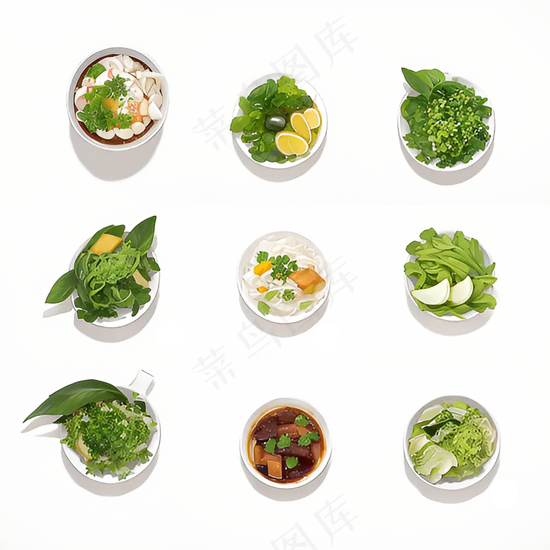 绿色手绘水果养生菜免抠素材94