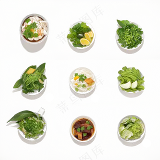 绿色手绘水果养生菜免抠素材94