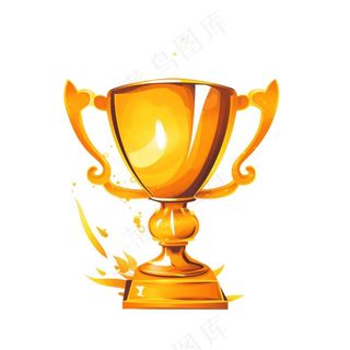 金色奖杯卡通插画免抠