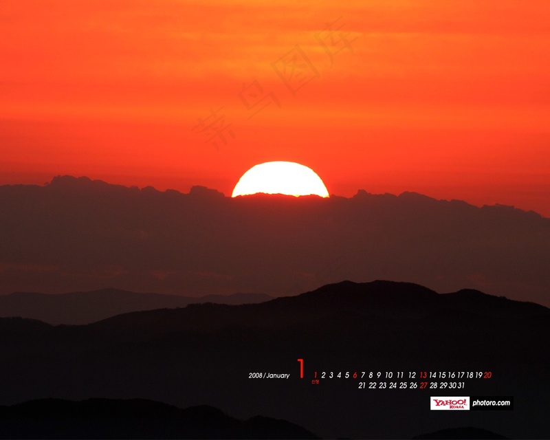 朝霞夕阳美景
