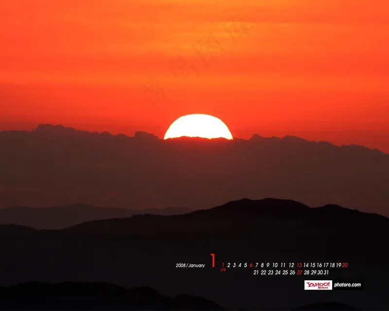 朝霞夕阳美景