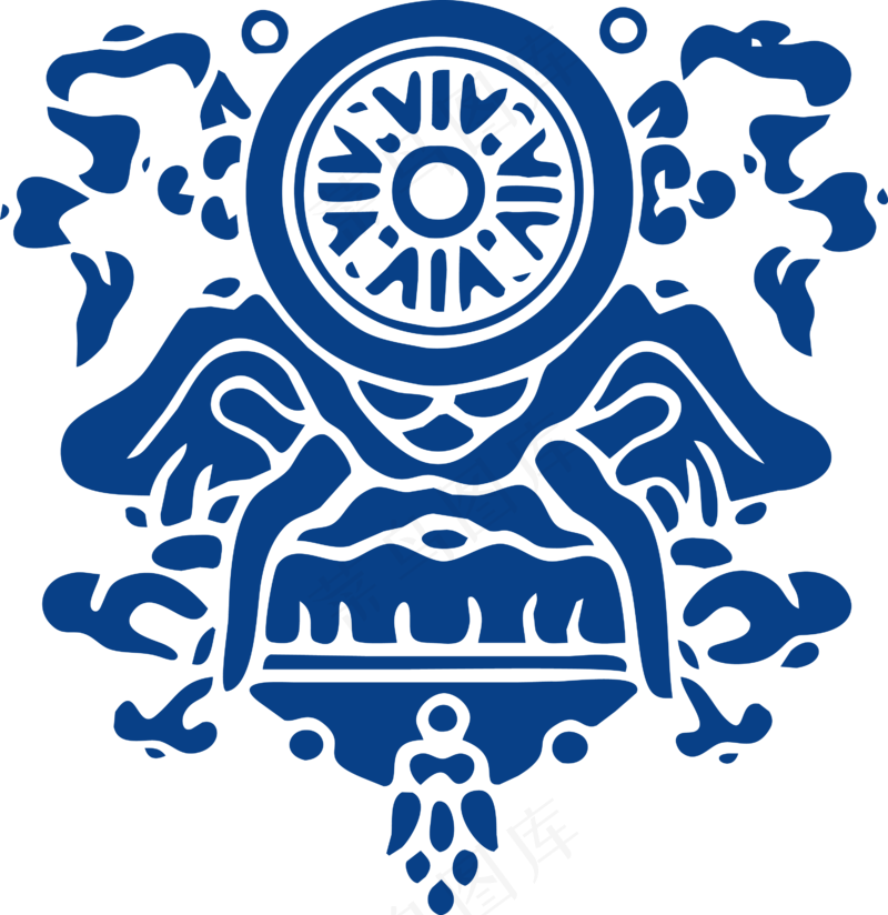 古代青花瓷图案花纹中国风图案祥云纹理传统图腾PNG免扣素材