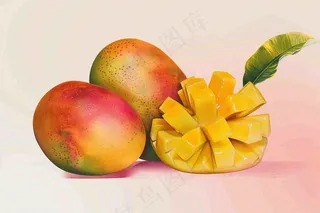 新鲜芒果水果摄影图