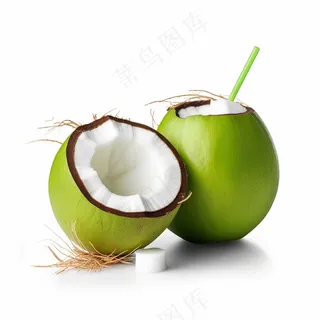 青椰子椰汁饮料摄影图