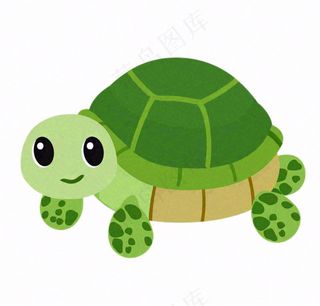 乌龟绿王八动物卡通插画免抠