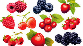 莓果水果卡通插画插图白色背景