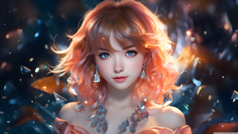 AI产生惊人的女孩艺术品高清壁纸