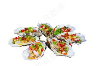 7个蒜蓉生蚝围一圈PNG素材