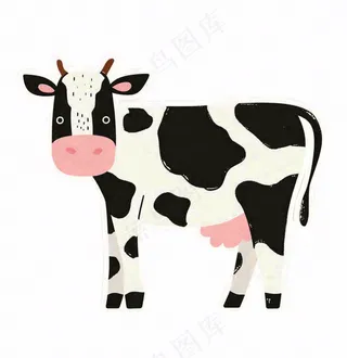 奶牛动物牲畜卡通插画免抠