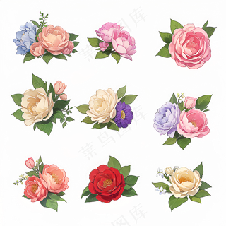 红色黄色粉色玫瑰花免抠素材99