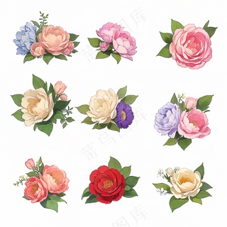 红色黄色粉色玫瑰花免抠素材99