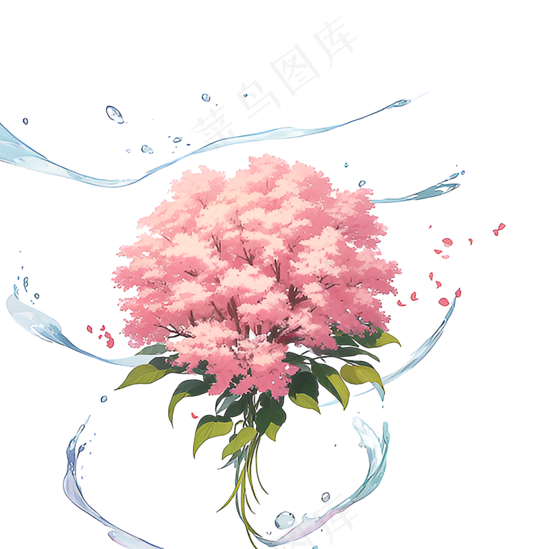 粉色花朵桃花玫瑰免抠素材29