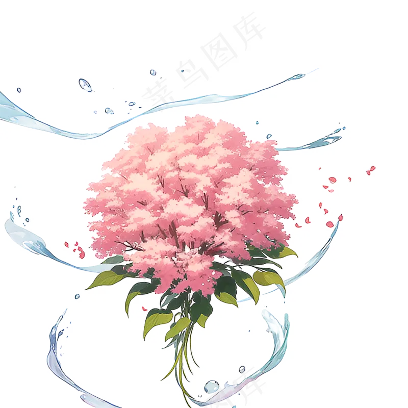 粉色花朵桃花玫瑰免抠素材29