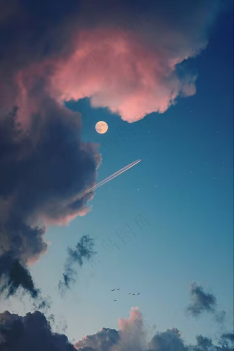 云雾和圆月