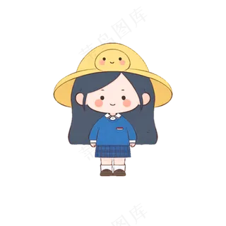可爱Q版幼稚园小女生-免抠透明底 (3)