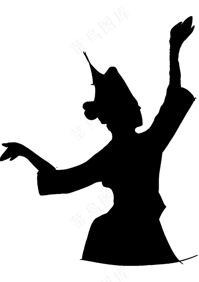 畲族女性剪影免抠