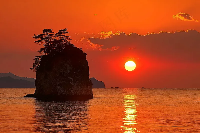 落日海洋沙滩夕阳晚霞摄影图 (4032x2688)