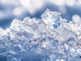 夏日清凉透明的冰块摄影图