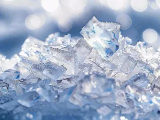 夏日清凉透明的冰块摄影图