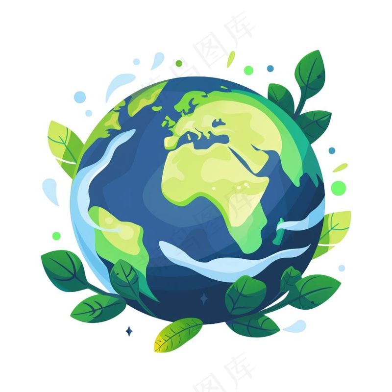世界地球保护环境绿色卡通插画免抠