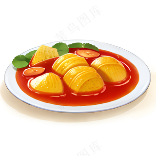 橙色果冻糕点美食西式99