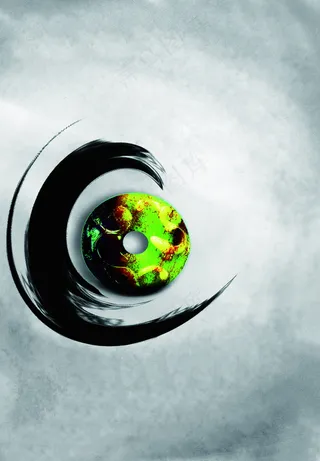 玉佩古风墨迹毛笔灰色墨玉背景