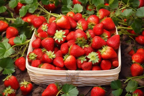 草莓水果摄影图