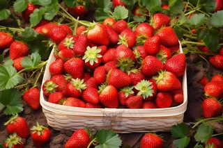 草莓水果摄影图