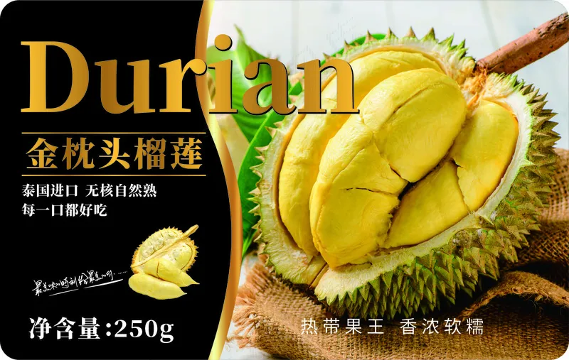 金枕头榴莲cdr矢量模版下载