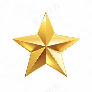 金色五角星卡通免抠